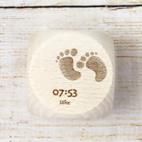 Holzwürfel personalisiert Baby mit Gravur, zur Geburt mit Namen, 6 Seiten Gravur