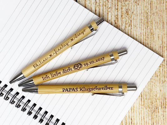 Kugelschreiber personalisiert mit Wunschgravur, Bürobedarf, Geschenk Vatertag, Bester Papa