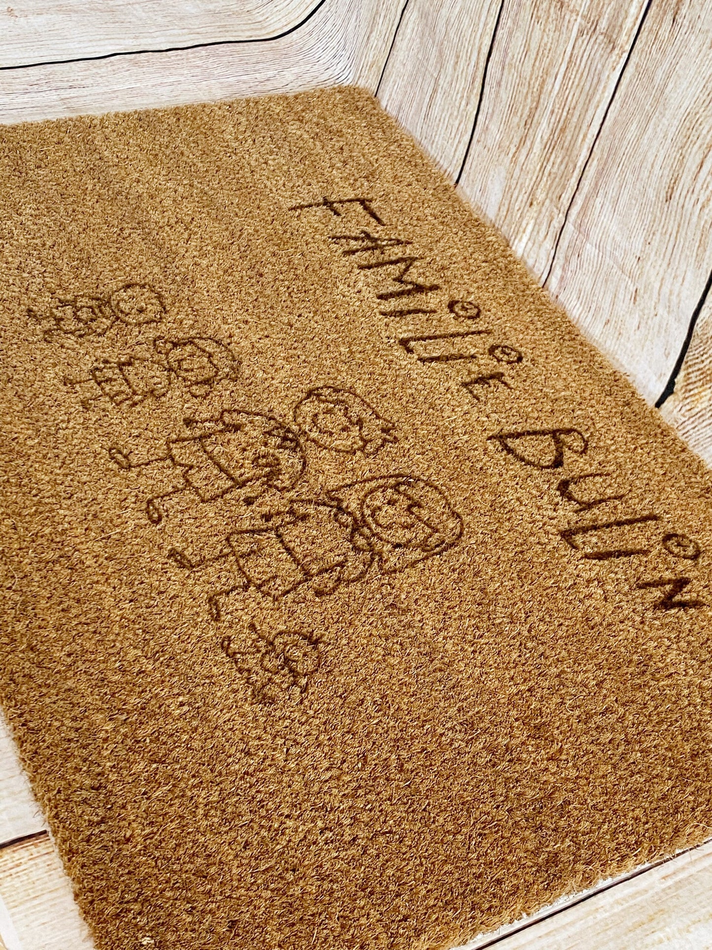Personalisierte Kokos Fußmatte mit Wunschgravur, Geschenk zum Einzug, Familie Türmatte, Hochzeitsgeschenk
