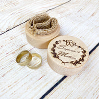 Ringkissen für die Hochzeit, Ringdose mit Deckel (Wunschgravur), personalisierte Geschenke