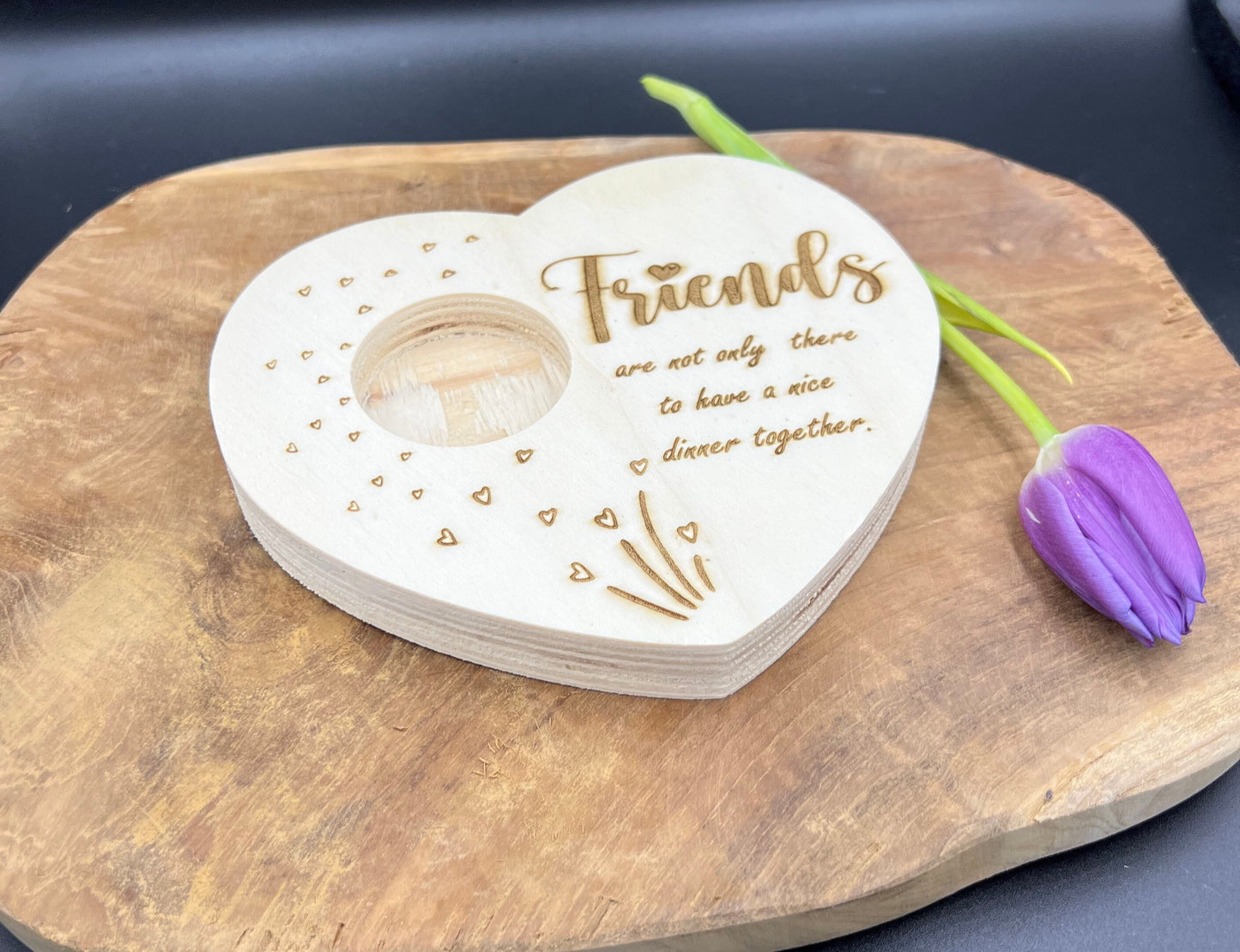 Herzlicher Teelichthalter mit Wunschgravur - Ein Einzigartiges Muttertagsgeschenk von Pinselara