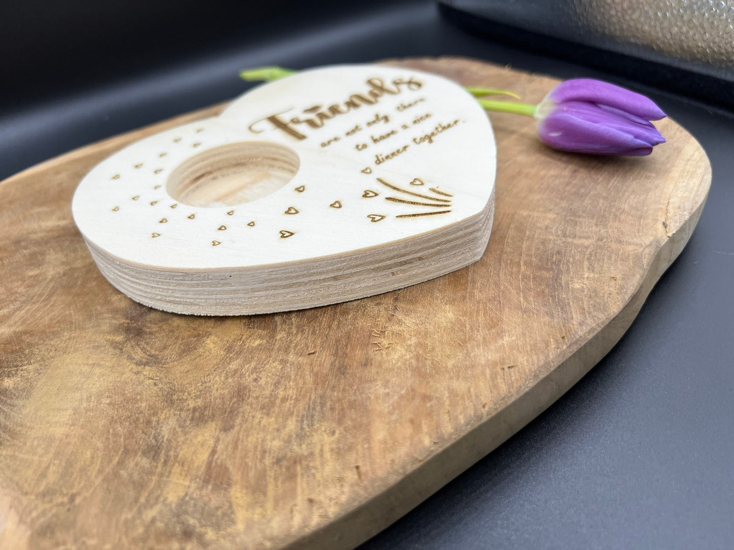 Herzlicher Teelichthalter mit Wunschgravur - Ein Einzigartiges Muttertagsgeschenk von Pinselara