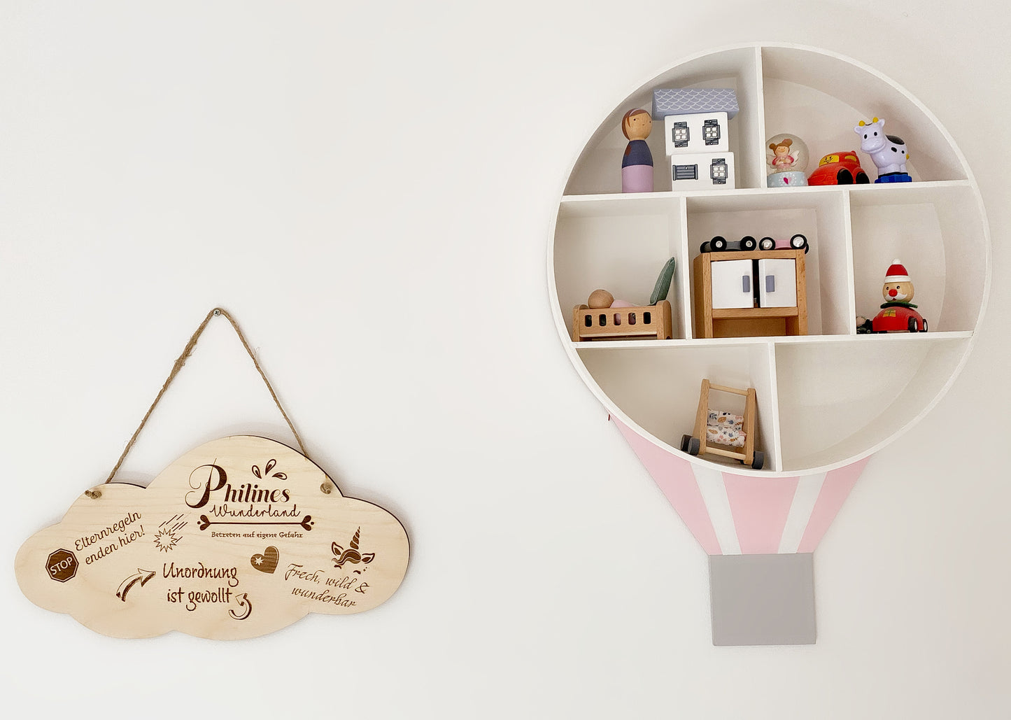 Holzschild Wolke für das Kinderzimmer, Türschild, Wanddekoration | personalisierte Geschenke